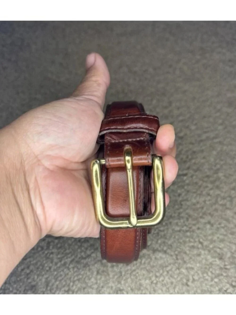 Vtg LEEGIN Belt WomeNS 35 Brown Leather Gold Buckle